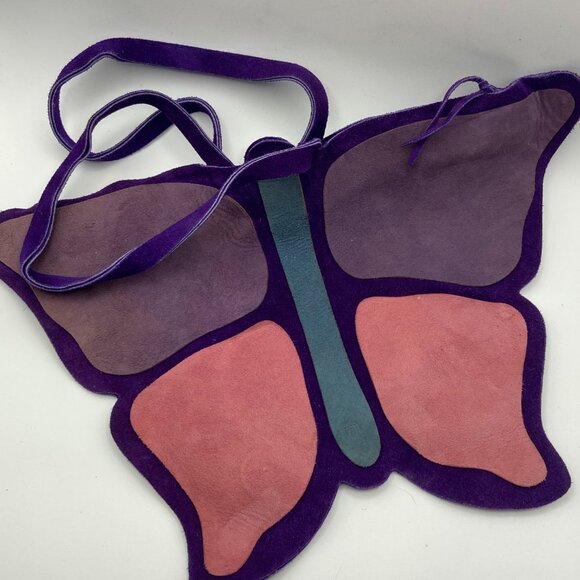 Vintage All Suede Leather Butterfly Purse Mark Cross England Brand 50's to 70's - Picture 8 of 14